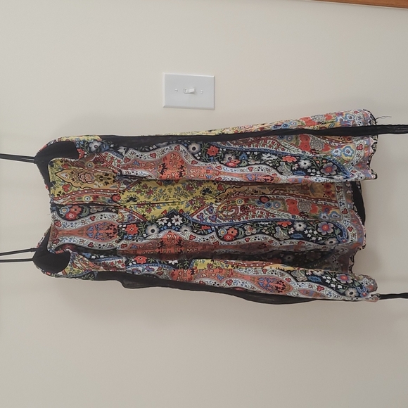 Floral size 7 A line dress black orange and yellow - Picture 4 of 4